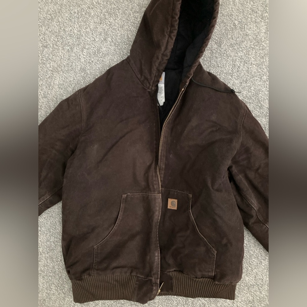 Vintage Carhartt J130 DKB Duck Jacket, Brown, XL Tall, quilt lined canvas coat